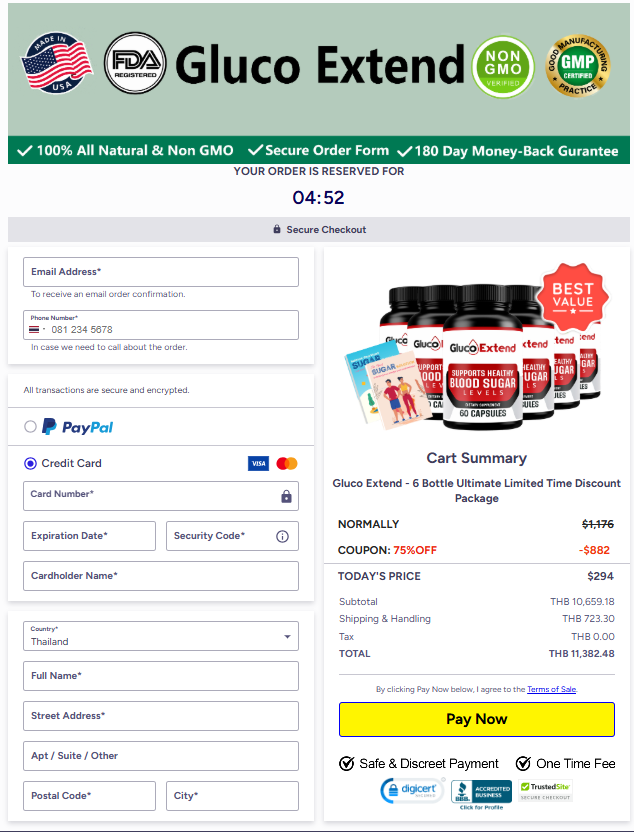GlucoExtend Official Website Secure Order Page